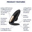 Satisfyer Pro 4 Couples – léghullámos párvibrátor 12 vibrációs programmal (fekete)