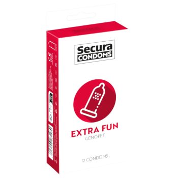   Secura Extra Fun pontozott óvszer 53 mm (12 db) – stimuláló felületű latex óvszer