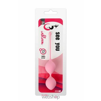   See You In Bloom Duo Balls 29 mm Pink - Rózsaszín, szilikon gésagolyó hüvely-súlyokkal
