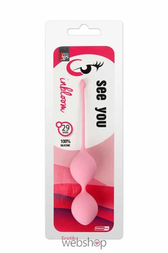 See You In Bloom Duo Balls 29 mm Pink - Rózsaszín, szilikon gésagolyó hüvely-súlyokkal