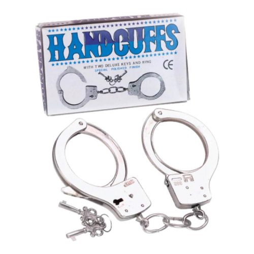 Seven Creations - Large Metal Handcuffs With Keys - Ezüst színű, fém, állítható bilincs