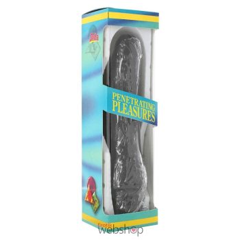   Seven Creations Vinyl P-Shape Vibrator Black- Realisztikus vibrátor ( fekete)