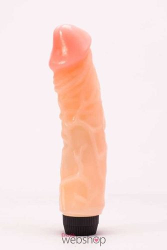 Seven Creations Rubber Pink Vibrator- Bőrszerű, rugalmas anyagú vibrátor