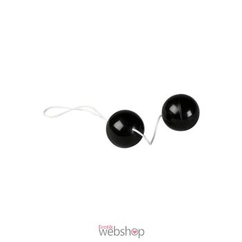   Seven Creations - PVC Duotone Balls Black - fekete, Intim-izomzat erősítésére alkalmas gésagolyó 
