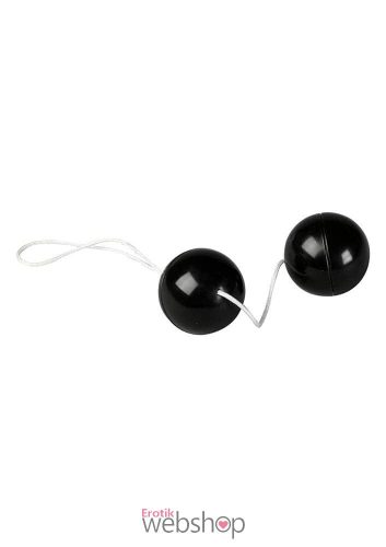 Seven Creations - PVC Duotone Balls Black - fekete, Intim-izomzat erősítésére alkalmas gésagolyó 