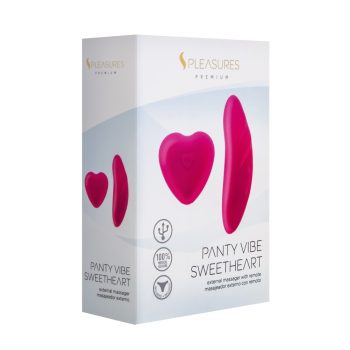   S Pleasures Premium Panty Vibe Sweetheart External Massager Pink - Távolról irányítható bugyivibrátor
