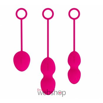   Svakom - Nova Ball Plum Red  - Piros, 3 részes, Intim-izomzat erősítésére alkalmas gésagolyó, eltérő súllyal