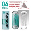  Tenga Spinner 04 PIXEL - maszturbátor férfiaknak Puha, zselés anyagból