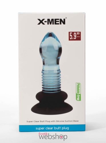 X-MEN Sharp Top 5.9" Anal Plug - Letapasztható, Kék Análdugó