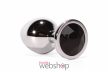 X-MEN Secret Shine Metal Butt Plug Black M- Ezüst análdugó , fekete kővel