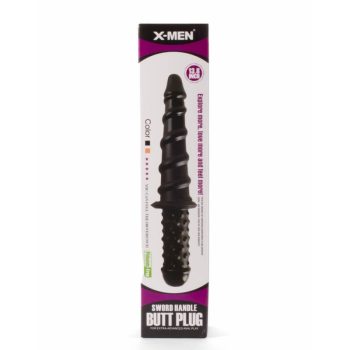   X-Men 13.8" Sword Handle Butt Plug Black I - Uniszex, kardhoz hasonló, lazító eszköz