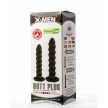 X-Men 7.87" Silicone Butt Plug Black S - Fekete, letapasztható, anál plug