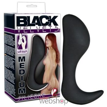   You2toys Black Velvets Medium- Fekete, kampó formájú, anál lazító