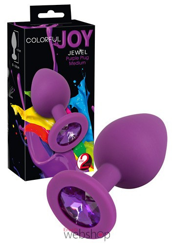 You2Toys -Colorful Joy Jewel Purple Plug - Lila, köves, bőrbarát, szilikon análdugó