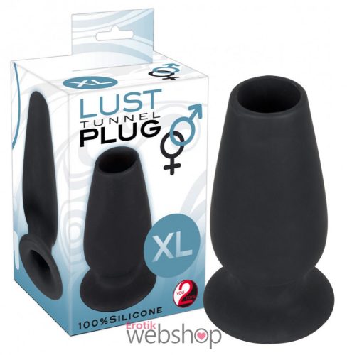  You2Toys - Lust Tunnel Plug XL - Fekete, üreges, szilikon análdugó